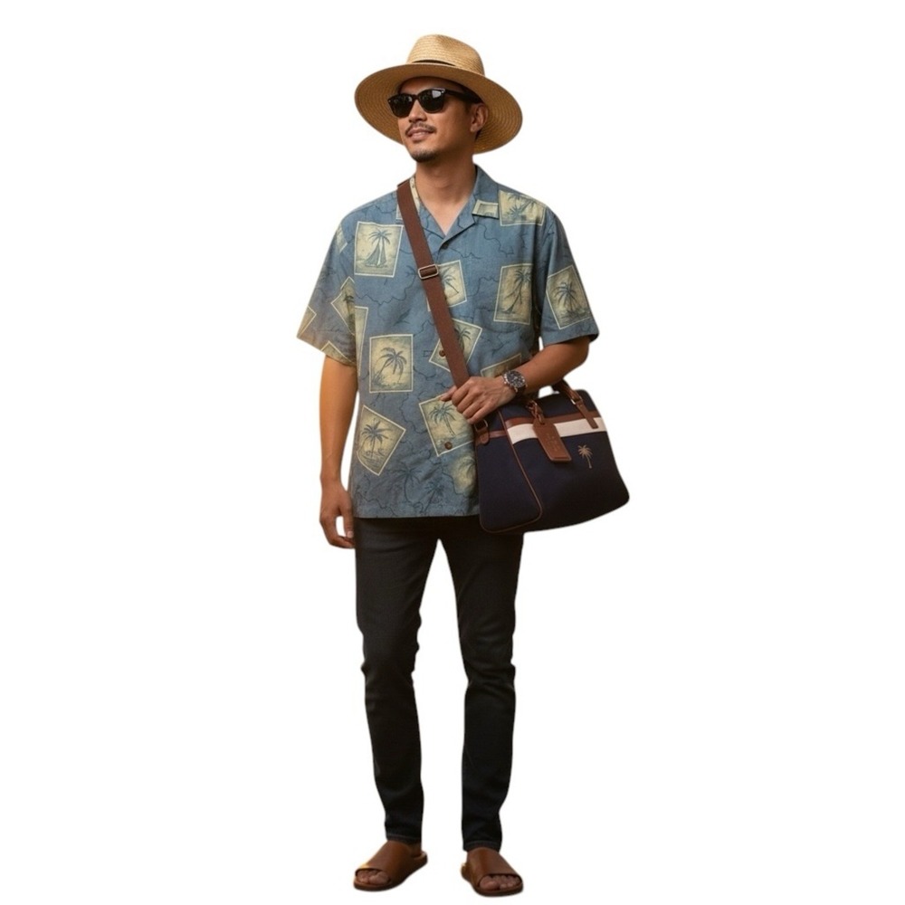 Tommy Bahama Blue Silk Hawaiian Camp Shirt Men's Large Tropical Resort Aloha EUC - Picture 3 of 16